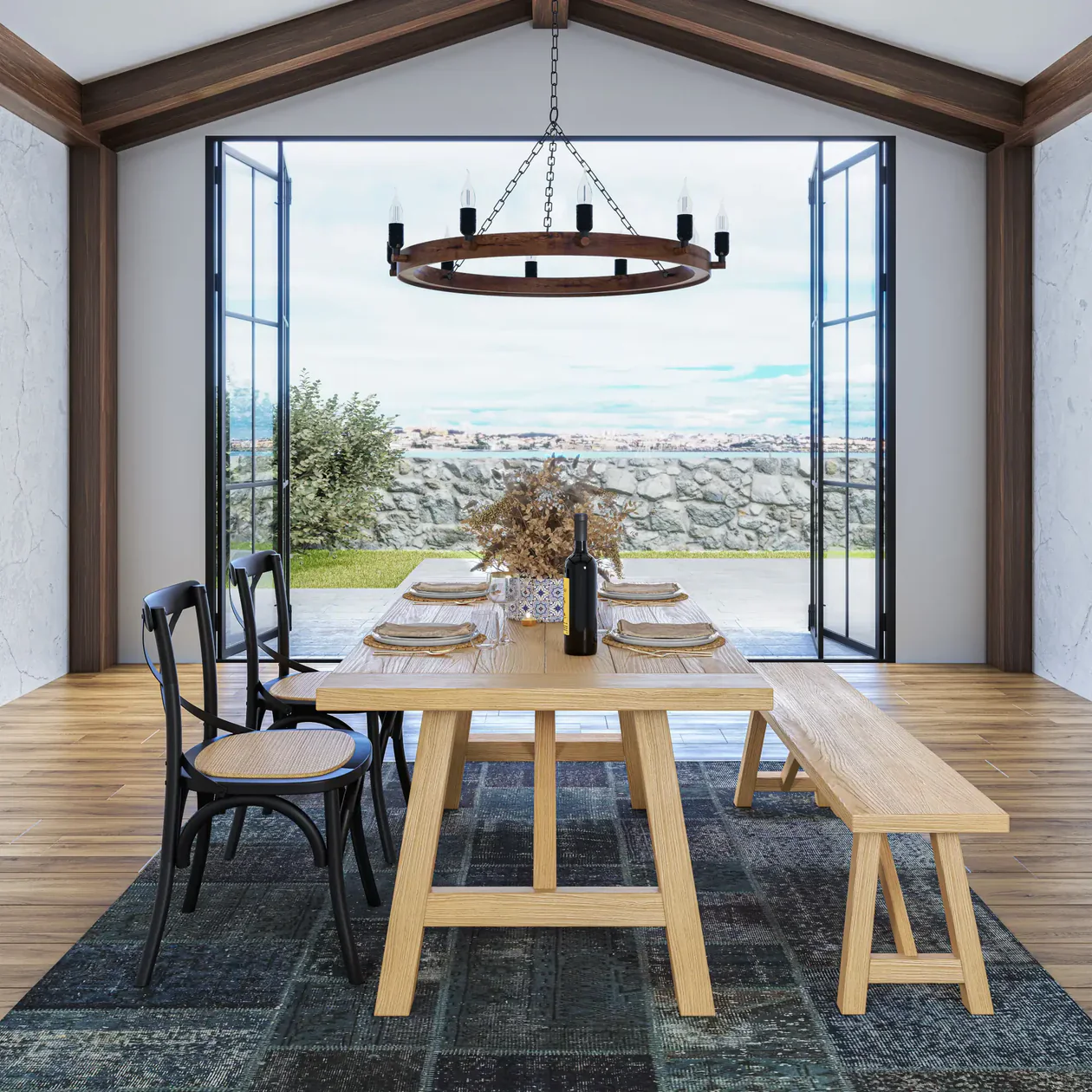 Cascais 72" Table & Bench Dining Set (3-piece) - Image 5