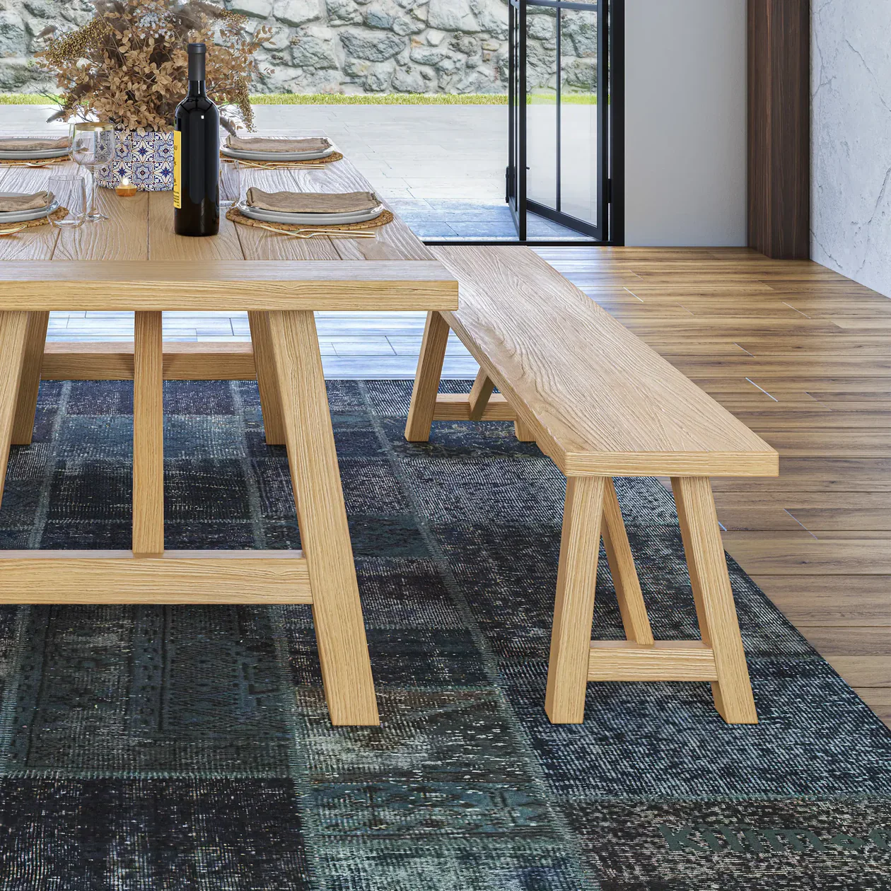 Cascais 72" Table & Bench Dining Set (3-piece) - Image 7