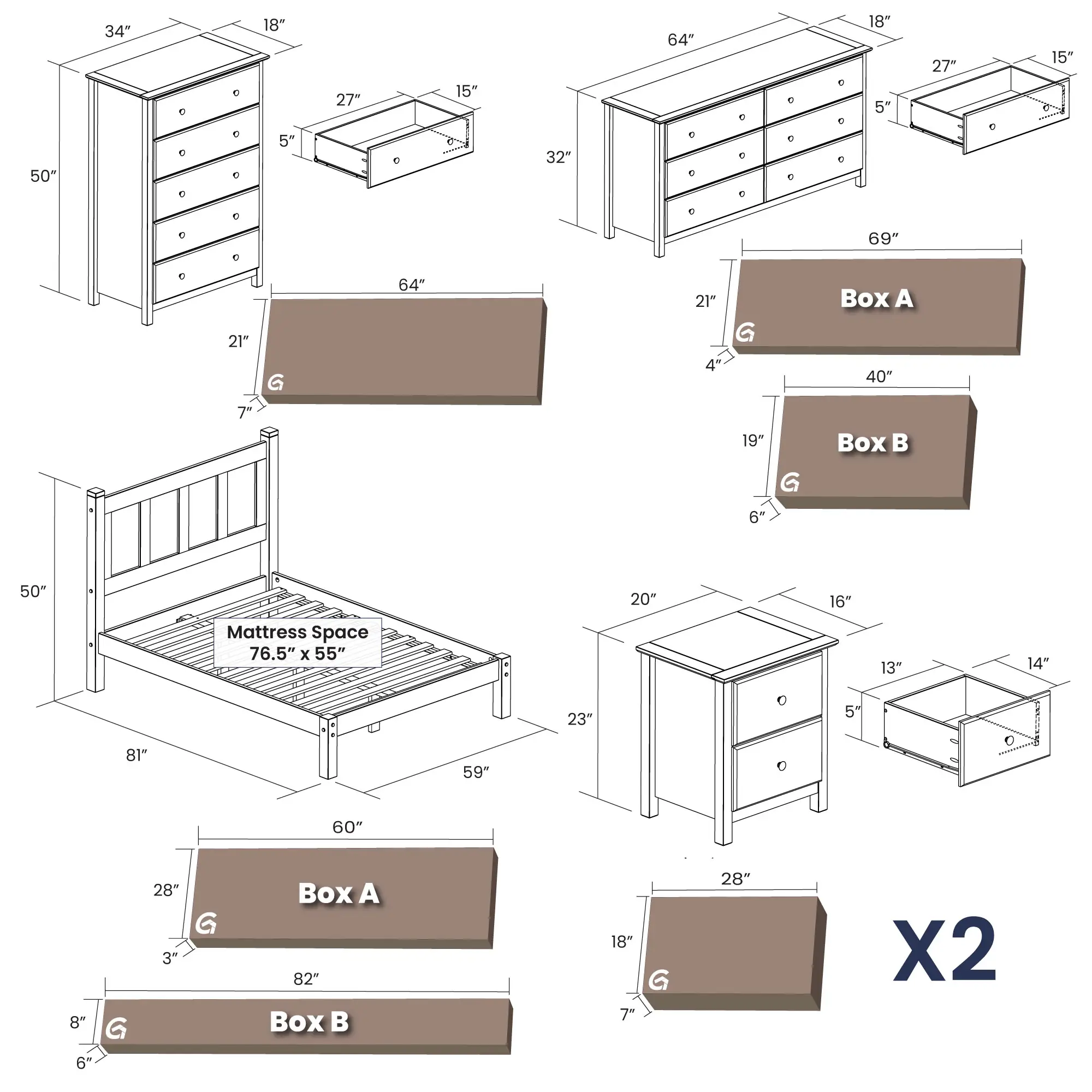 Shaker Bedroom Set (5-Piece) - Image 22